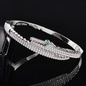 Silver plated alligator bracelet